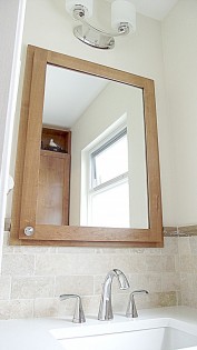 Transitional Style Bathroom Sink and Mirror