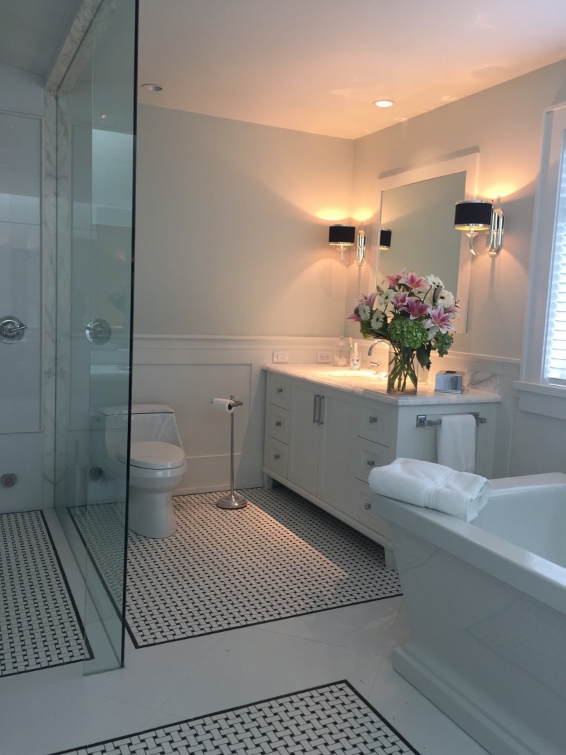 Calcutta Marble Vanity Master Bathroom Design by Shelley Scales Interior Design Vancouver
